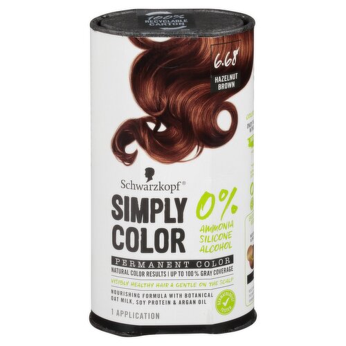 Schwarzkopf Simply Color Hazelnut Brown 6.68 Permanent Hair Color, 1 application