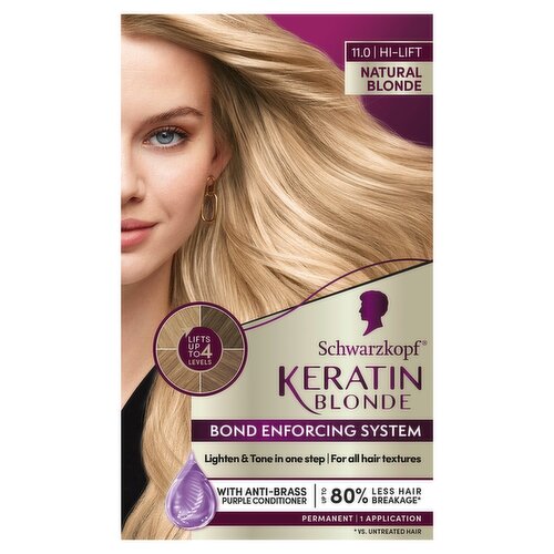 Schwarzkopf Keratin Blonde 11.0 Hi-Lift Natural Blonde Permanent Haircolor, 1 application