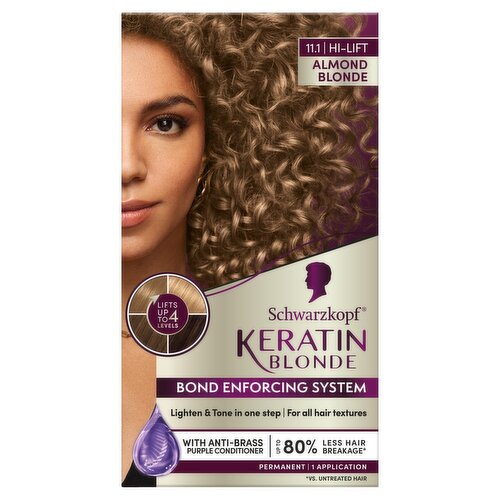 Schwarzkopf Keratin Blonde 11.1 Hi-Lift Almond Blonde Permanent Haircolor, 1 application