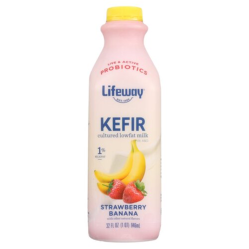 Lifeway Strawberry Banana Kefir, 32 fl oz