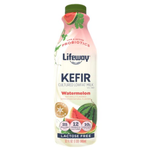 Lifeway Watermelon Cultured Lowfat Milk Kefir, 32 fl oz