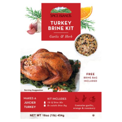 Spice Islands Garlic & Herb Turkey Brine Kit, 16 oz