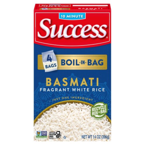 Success Boil-in-Bag Fragrant Basmati White Rice, 4 count, 14 oz