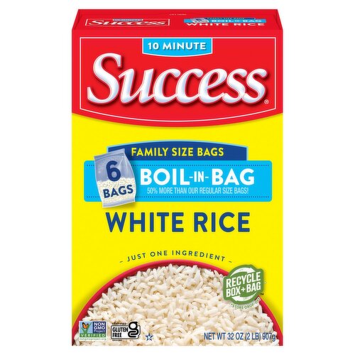 Success Boil-in-Bag White Rice Family Size, 6 count, 32 oz