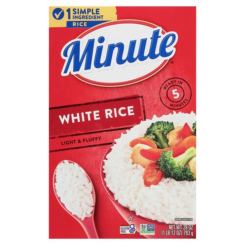 Minute Light & Fluffy White Rice, 28 oz