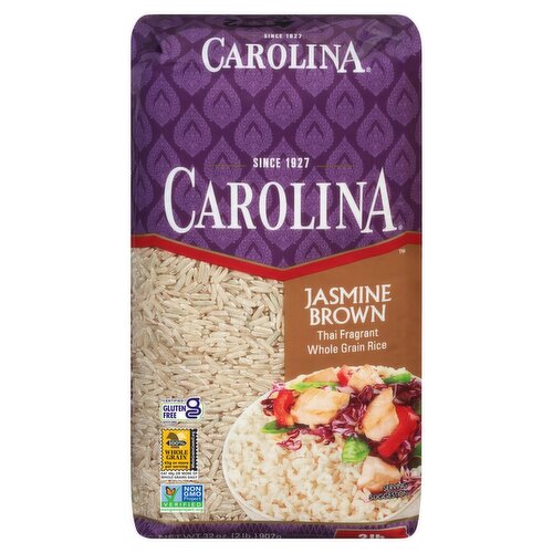 Carolina Jasmine Brown Thai Fragrant Whole Grain Rice, 32 oz