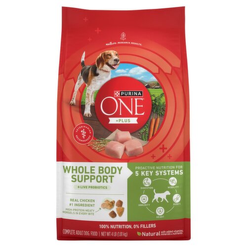 Purina ONE +Plus Whole Body Support Complete Adult Dog Food, 4 lb