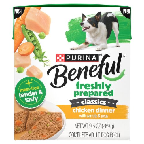 Purina Beneful Classics Chicken Dinner with Carrots & Peas Complete Adult Dog Food, 9.5 oz