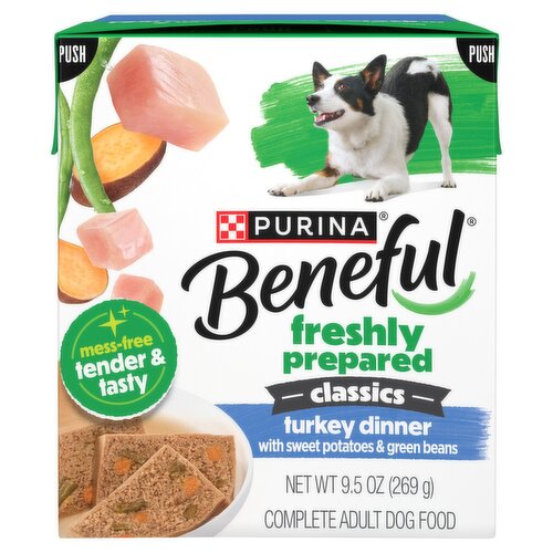 Purina Beneful Turkey Dinner with Sweet Potatoes & Green Beans Complete Adult Dog Food, 9.5 oz