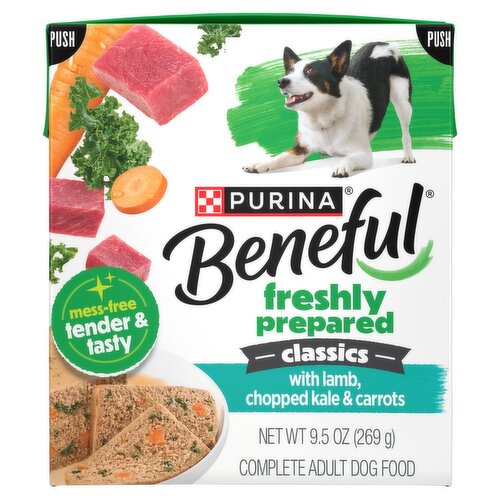 Purina Beneful Classics with Lamb, Chopped Kale & Carrots Complete Adult Dog Food, 9.5 oz