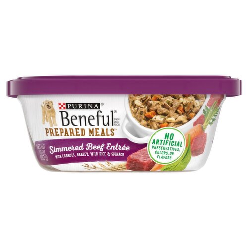 Purina Beneful Prepared Meals Simmered Beef Entrée Dog Food, 10 oz