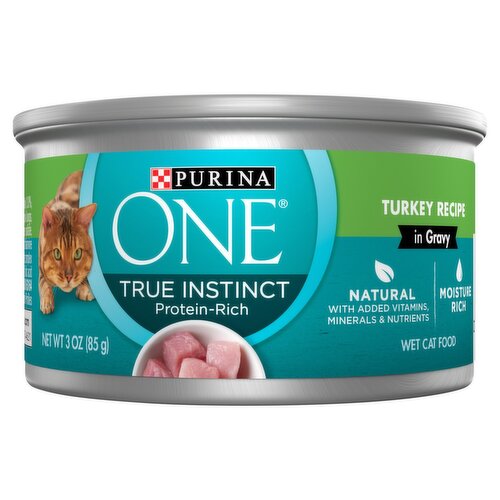 Purina ONE True Instinct Protein-Rich Turkey Recipe In Gravy Wet Cat Food, 3 oz