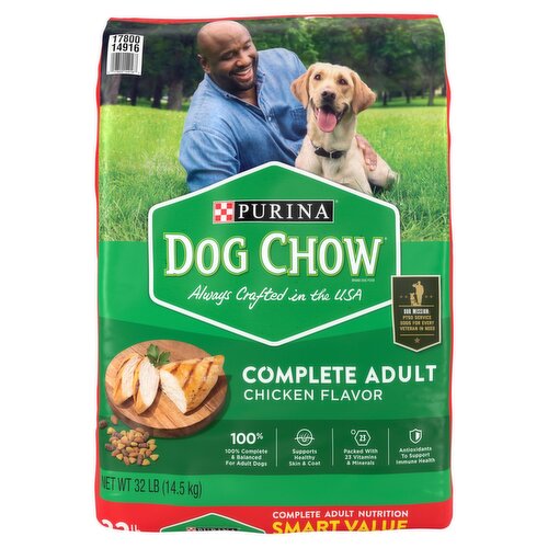 Purina Dog Chow Complete Adult Chicken Flavor Dog Food Smart Value, 32 lb