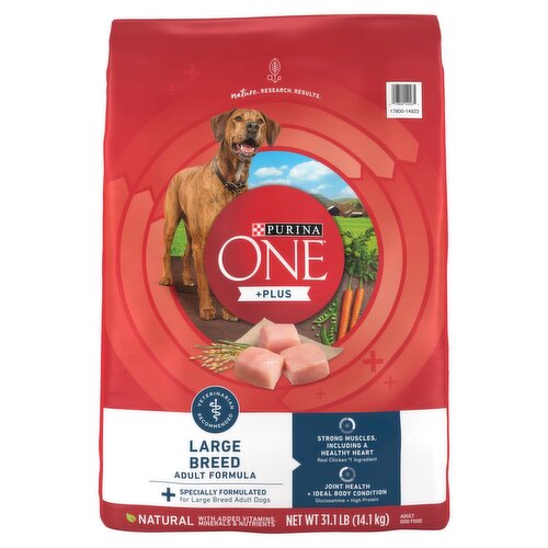 Purina ONE +Plus Large Breed Adult Formula Dog Food, 31.1 lb