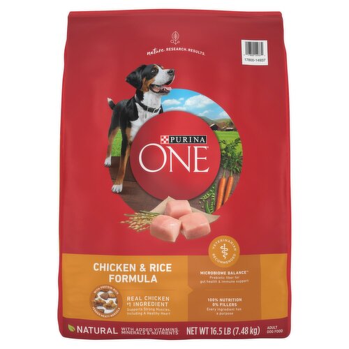 Purina ONE Chicken & Rice Formula Adult Dog Food, 16.5 lb