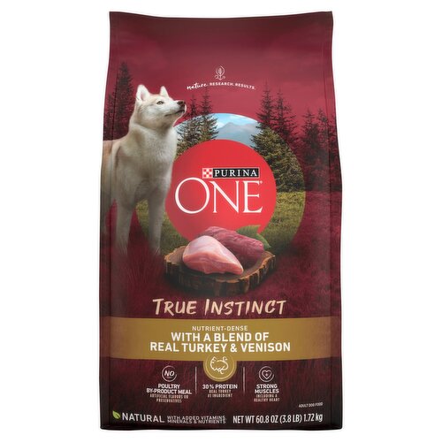 Purina ONE True Instinct with a Blend of Real Turkey & Venison Adult Dog Food, 60.8 oz