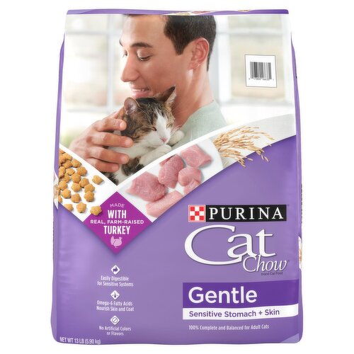 Purina Cat Chow Gentle Sensitive Stomach + Skin Cat Food, 13 lb