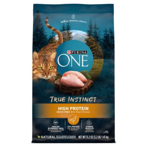 Purina ONE True Instinct High Protein Grain Free with Real Chicken Adult Cat Food, 51.2 oz