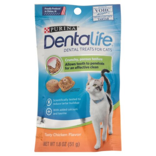 Purina DentaLife Tasty Chicken Flavor Dental Treats for Cats, 1.8 oz