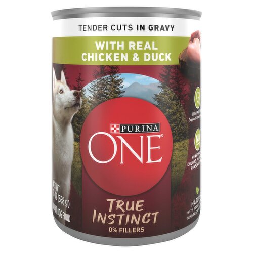 Purina ONE True Instinct Tender Cuts in Gravy with Real Chicken & Duck Adult Dog Food, 13 oz