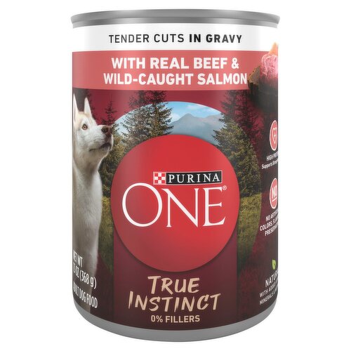 Purina ONE Tender Cuts in Gravy with Real Beef & Wild-Caught Salmon Adult Dog Food, 13 oz