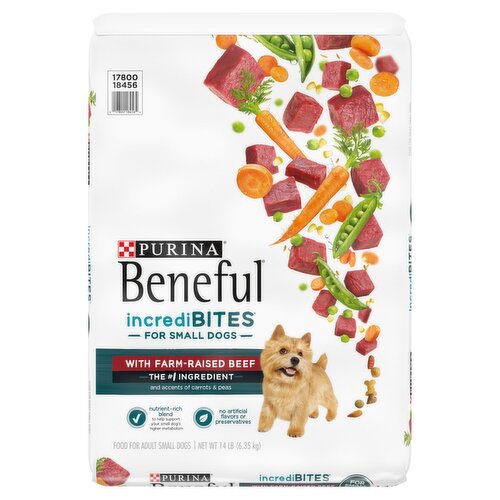 Purina Beneful IncrediBites with Farm-Raised Beef Food for Adult Small Dogs, 14 lb