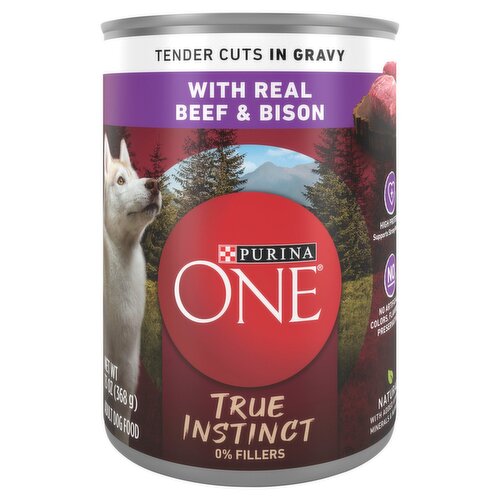 Purina ONE True Instinct Tender Cuts in Gravy with Real Beef & Bison Adult Dog Food, 13 oz