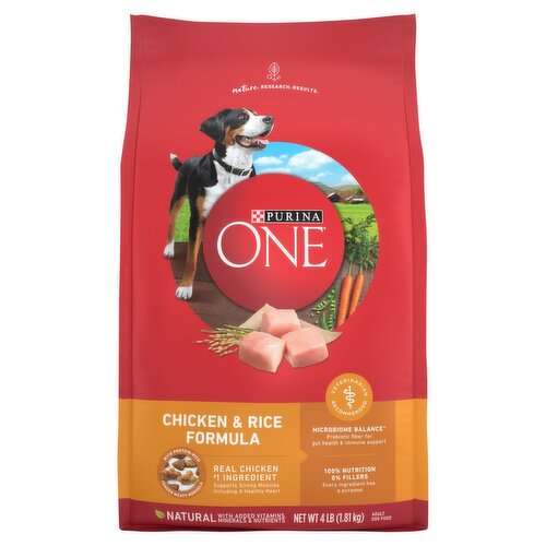 Purina ONE Chicken & Rice Formula Adult Dog Food, 4 lb