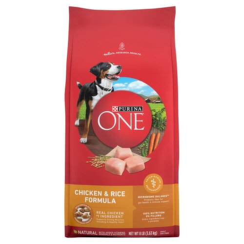 Purina ONE Chicken & Rice Formula Adult Dog Food, 8 lb