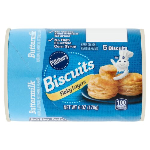 Pillsbury Flaky Layers Buttermilk Biscuits, 5 count, 6 oz