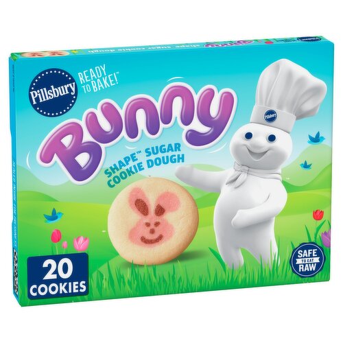 Pillsbury Ready to Bake! Bunny Shape Sugar Cookie Dough, 20 count, 9.1 oz