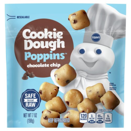 Pillsbury Chocolate Chip Cookie Dough Poppins, 7 oz