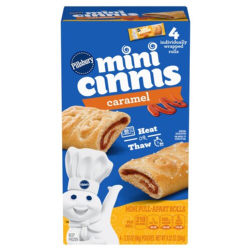 Pillsbury Caramel Mini Cinnis Mini Pull-Apart Rolls, 2.33 oz, 4 count