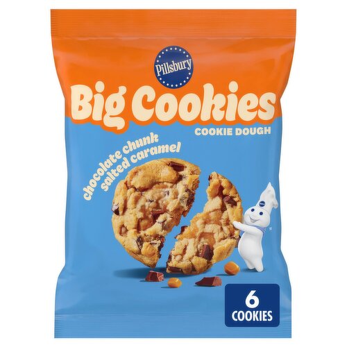 Pillsbury Chocolate Chunk Salted Caramel Big Cookies Cookie Dough, 14 oz