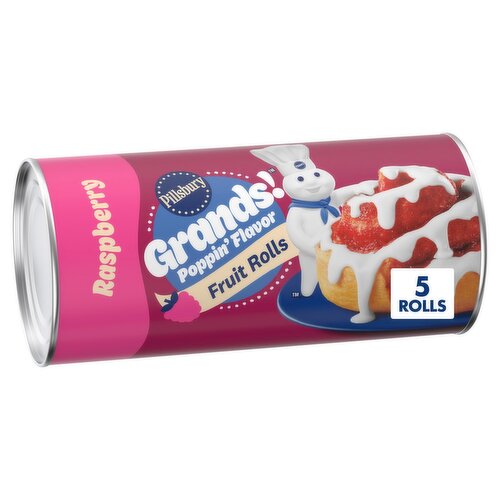 Pillsbury Grands! Raspberry Poppin' Flavor Fruit Rolls, 5 count, 17.5 oz