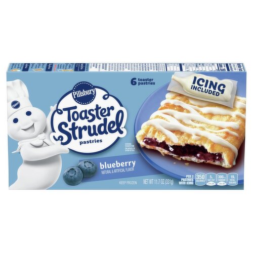 Pillsbury Toaster Strudel Blueberry Pastries, 6 count, 11.7 oz