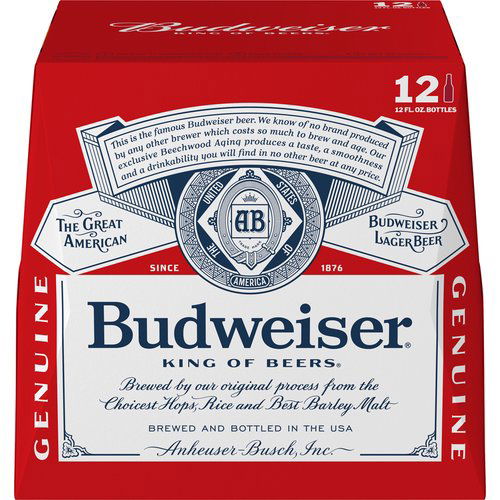 Budweiser Beer - 12 Pack Bottles, 144 fl oz