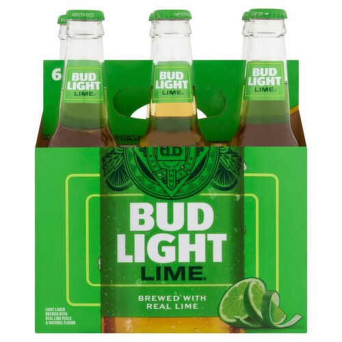 Bud Light Brewed with Real Lime Light Lager, 12 fl oz, 6 count