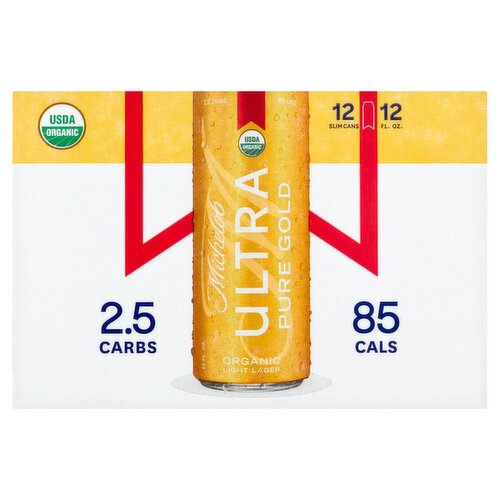 Michelob Ultra Pure Glod Organic Light Lager, 12 count, 12 fl oz