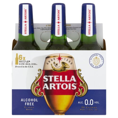 Stella Artois Alcohol Free Malt Beverage, 11.2 fl oz, 6 count