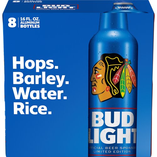 Bud Light Beer - 8 Pack Aluminum Bottles, 128 fl oz
