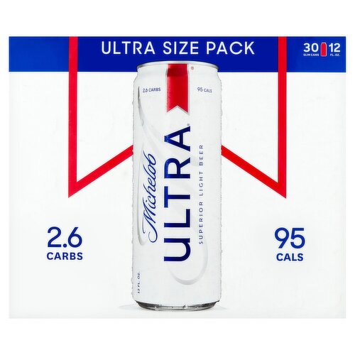 Michelob Superior Light Beer Ultra Size Pack, 30 count, 12 fl oz