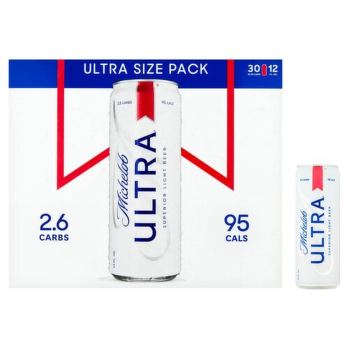 Michelob Superior Light Beer Ultra Size Pack, 30 count, 12 fl oz