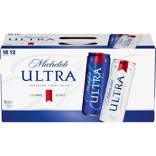 Michelob Ultra Superior Light Beer 18 Pack - Slim Cans, 216 fl oz