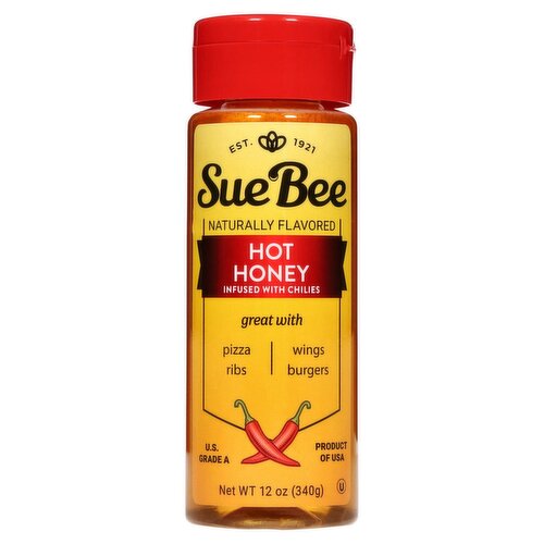 Sue Bee Hot Honey Infused with Chilies, 12 oz