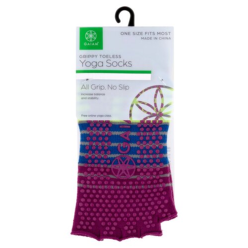 Gaiam Grippy Toeless Yoga Socks