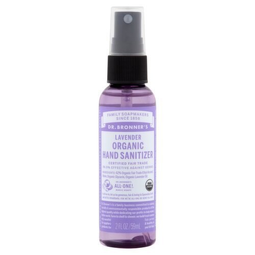 Dr. Bronner's Lavender Organic Hand Sanitizer, 2 fl oz