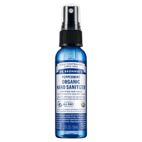 Dr. Bronner's Peppermint Organic Hand Sanitizer, 2 fl oz