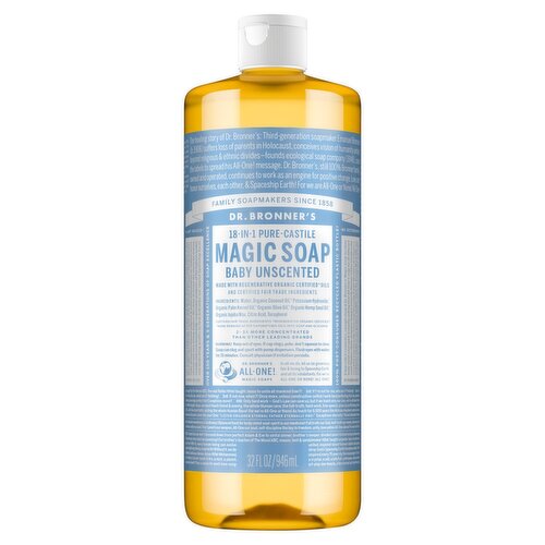 Dr. Bronner's Baby-Unscented Pure-Castile Liquid Soap-32oz