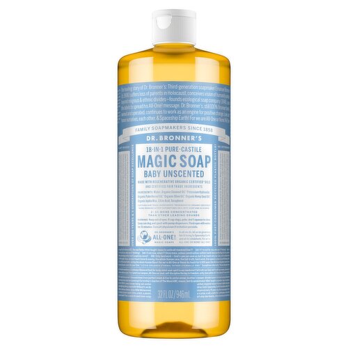 Dr. Bronner's Baby-Unscented Pure-Castile Liquid Soap-32oz